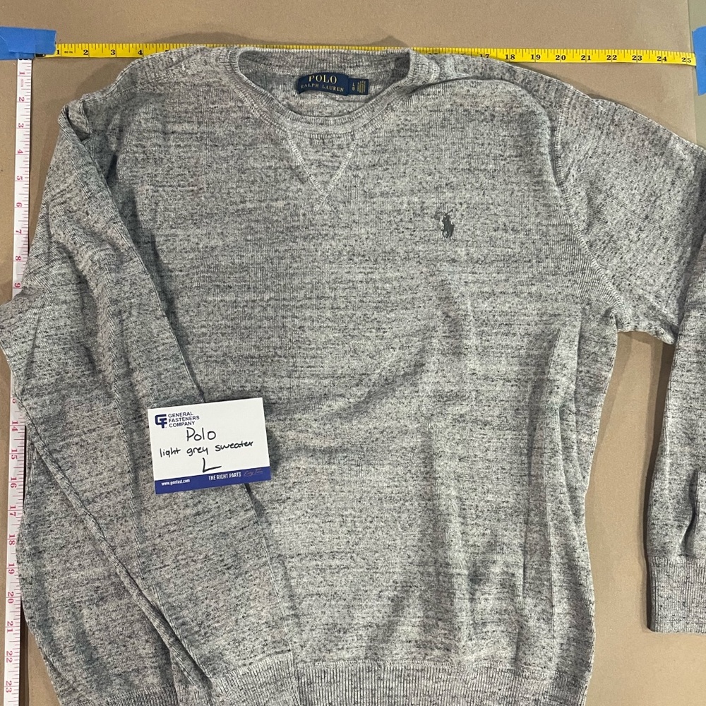 Polo Ralph Lauren Gray Black Crewneck Sweater Size L